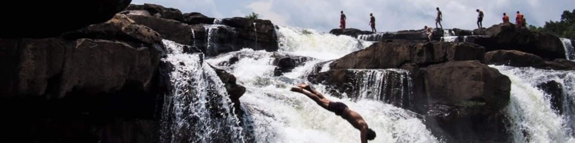When we arrived at this spectacular waterfall, we were surprised to see that most of the swimmers were young local monks, taking some time off from their studies. It's an incredible place to swim and an even better place to meet locals on their own turf.