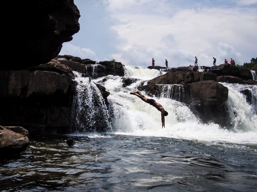 When we arrived at this spectacular waterfall, we were surprised to see that most of the swimmers were young local monks, taking some time off from their studies. It's an incredible place to swim and an even better place to meet locals on their own turf.