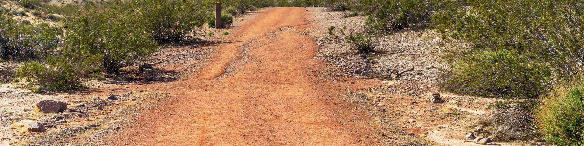 Red hiking trail in the Lake Mead National Recreation Area near Laughlin, Nevada