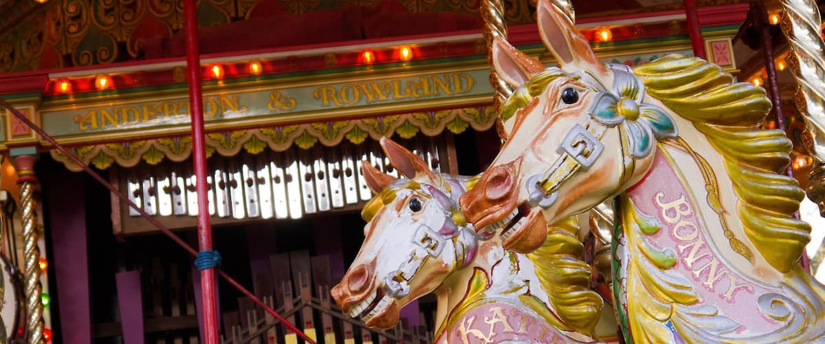 Carousel on Christmas Market in York England