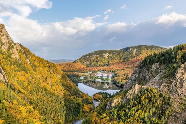 Dixville Notch State Park in Autumn - New Hampshire - view towards Lake Gloriette