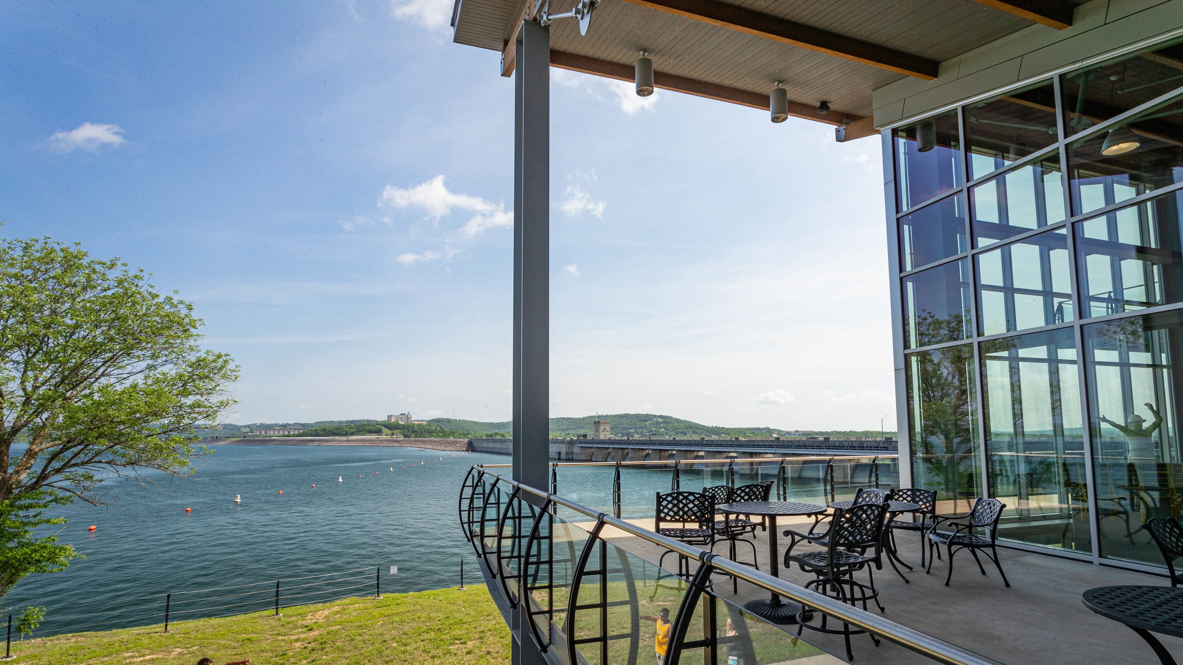 Dewey Short Visitor Center showing a lake or waterhole