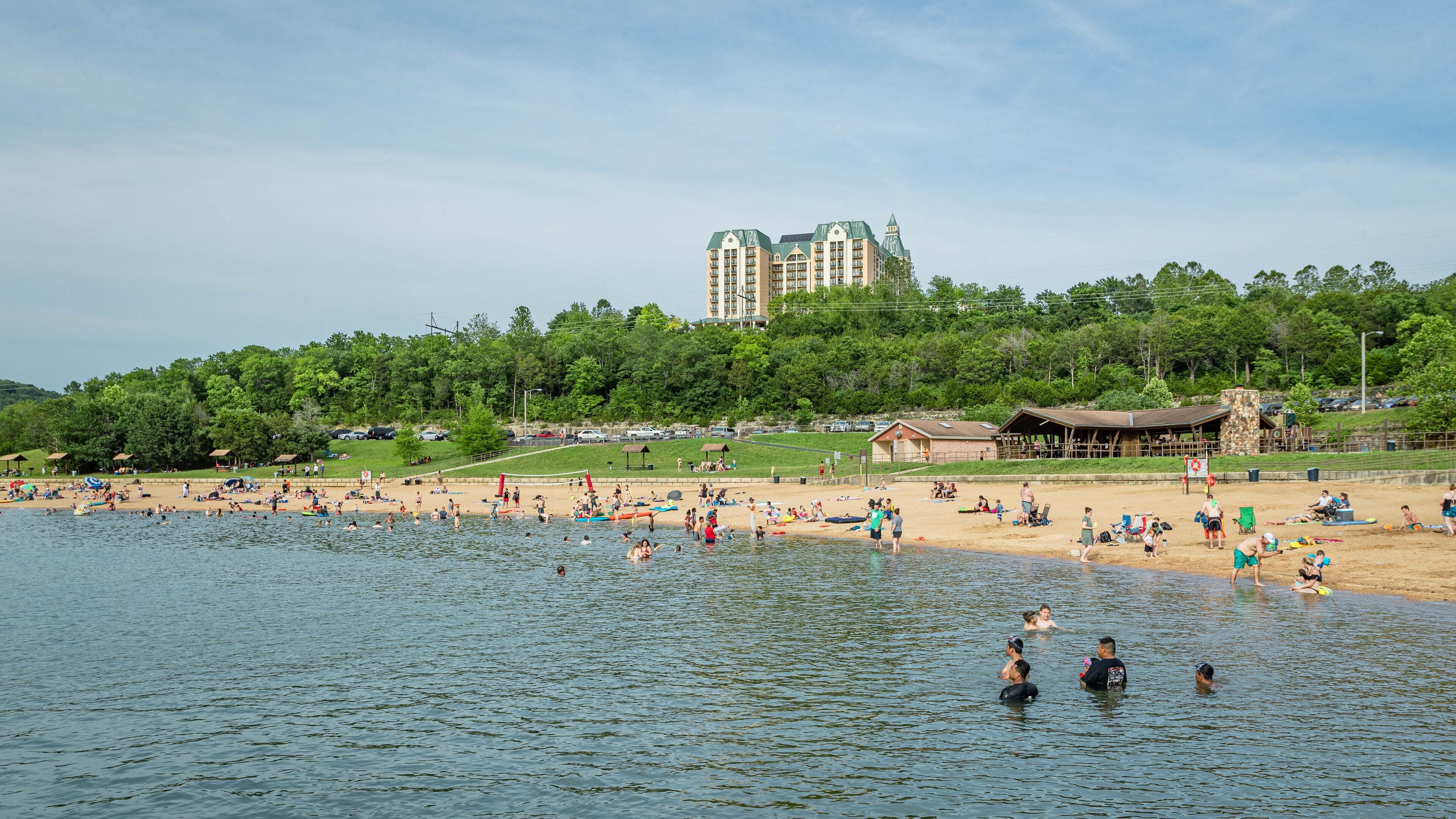 Moonshine Beach featuring swimming, general coastal views and a beach