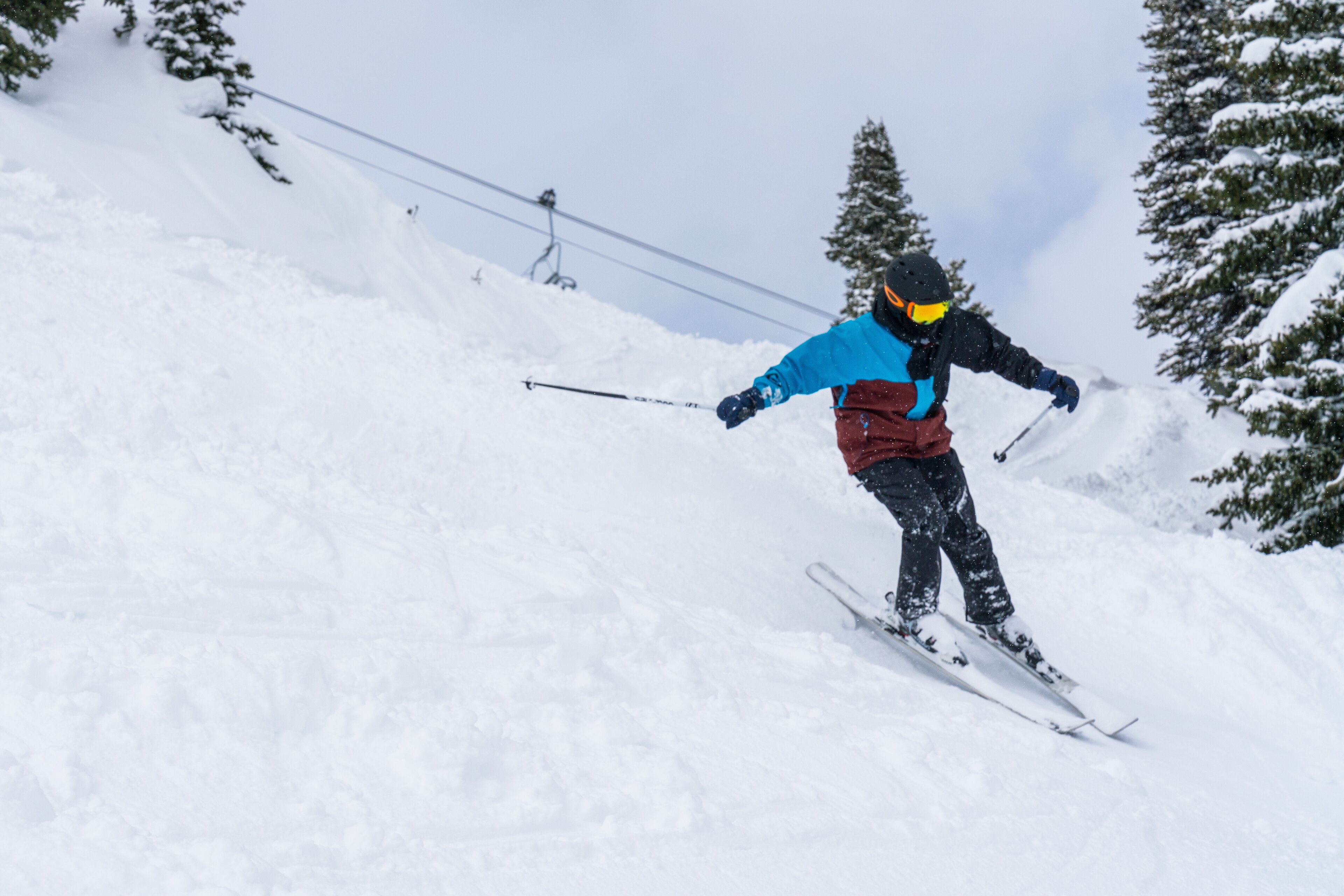 Southside shutes skiing in the Canadian Rocky Mountains, near Banff, Alberta