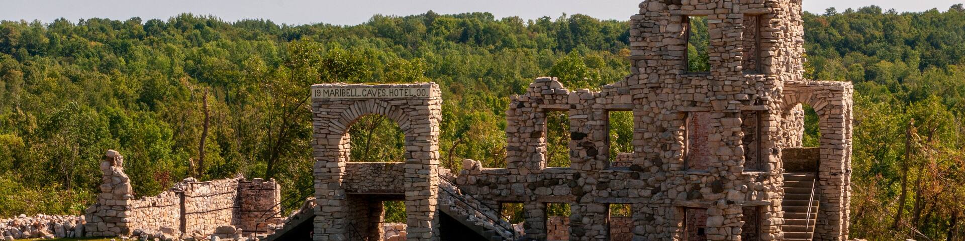 Historic Ruins Of Maribel Caves Hotel at Cherney Maribel Caves County Park, Maribel, Wisconsin