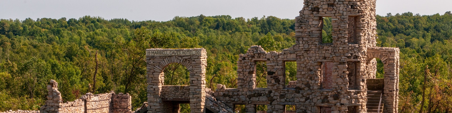 Historic Ruins Of Maribel Caves Hotel at Cherney Maribel Caves County Park, Maribel, Wisconsin