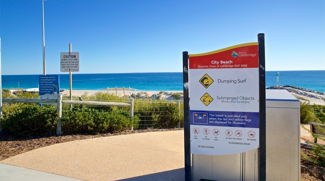City Beach which includes signage and general coastal views