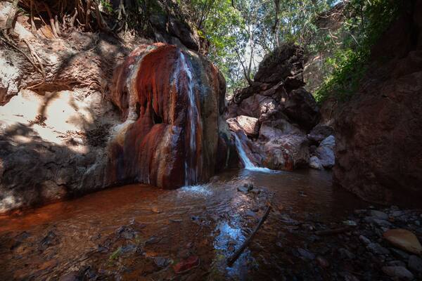 Piedra de colores (color stone). Hot spring, thermal river at La Escalera, Michoacan.