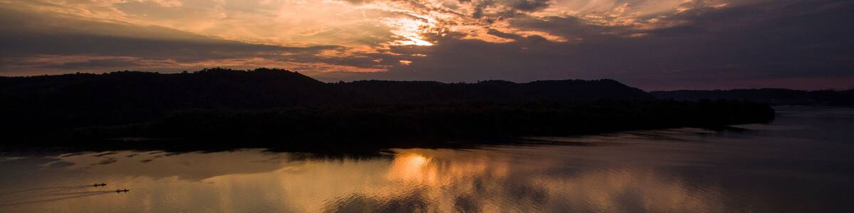 Sunset kayaks in Pequea, PA in July.