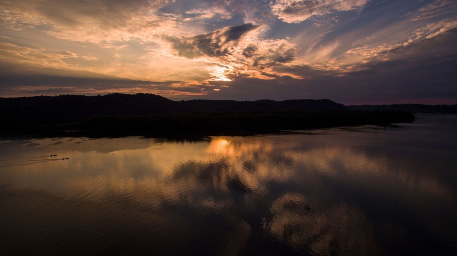 Sunset kayaks in Pequea, PA in July.