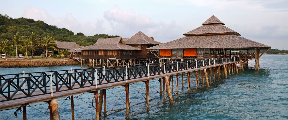 Floating Restaurant at evening, Bintan, Indonesia