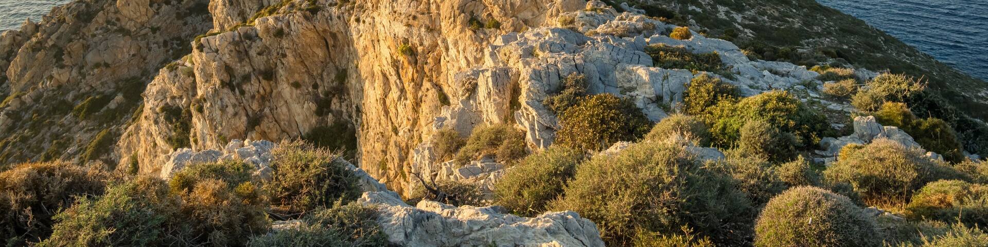Knidos lighthouse on the cliff at Datca peninsula in Turkey
