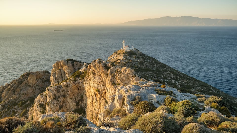 Knidos lighthouse on the cliff at Datca peninsula in Turkey