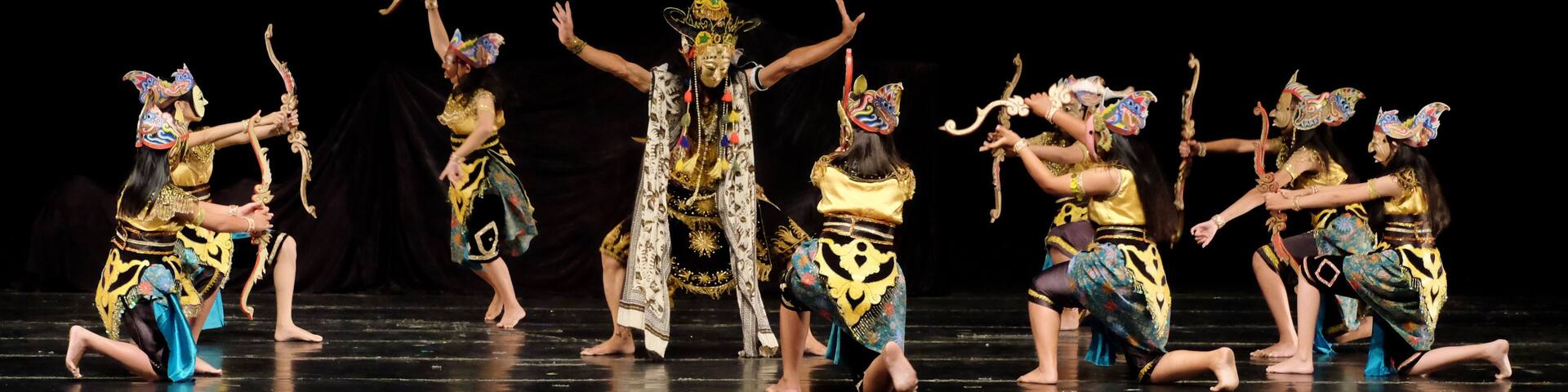 Tari Topeng Panji / Panji Traditional Dance. Traditional mask dance "Smara Dahana" from Malang, East Java, Indonesia.