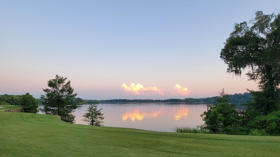 sunset over the lake
