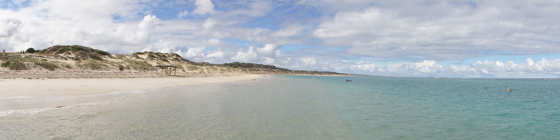 Pink Lake at Geraldton in Western Australia.