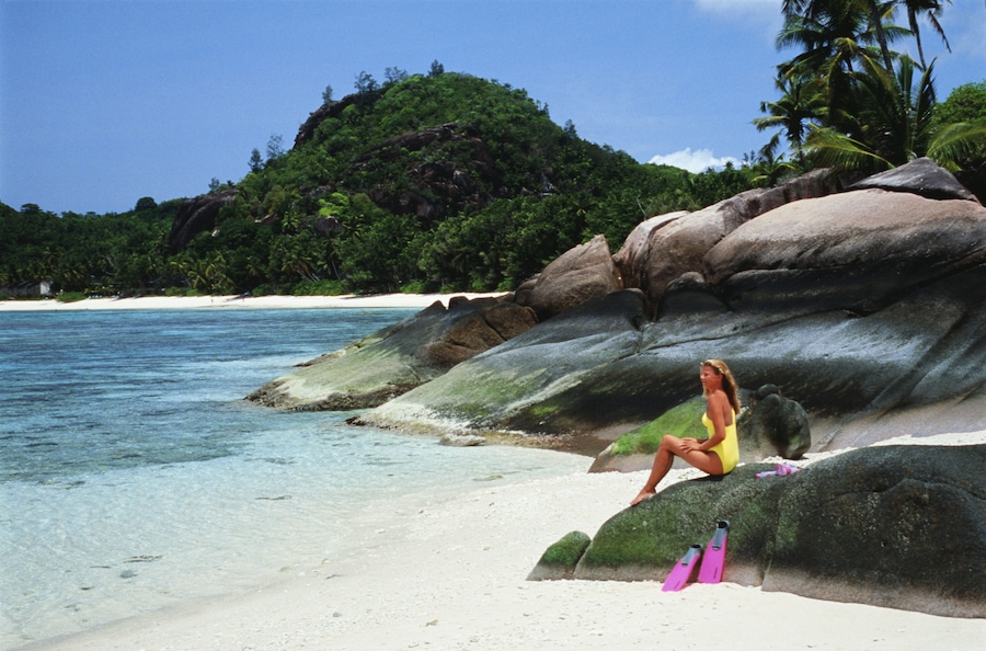 Woman on the Beach in Seychelles