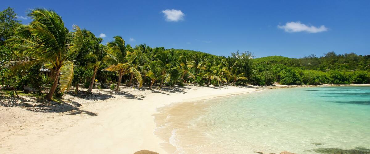 Sandy beach on Drawaqa Island, Yasawa Islands, Fiji