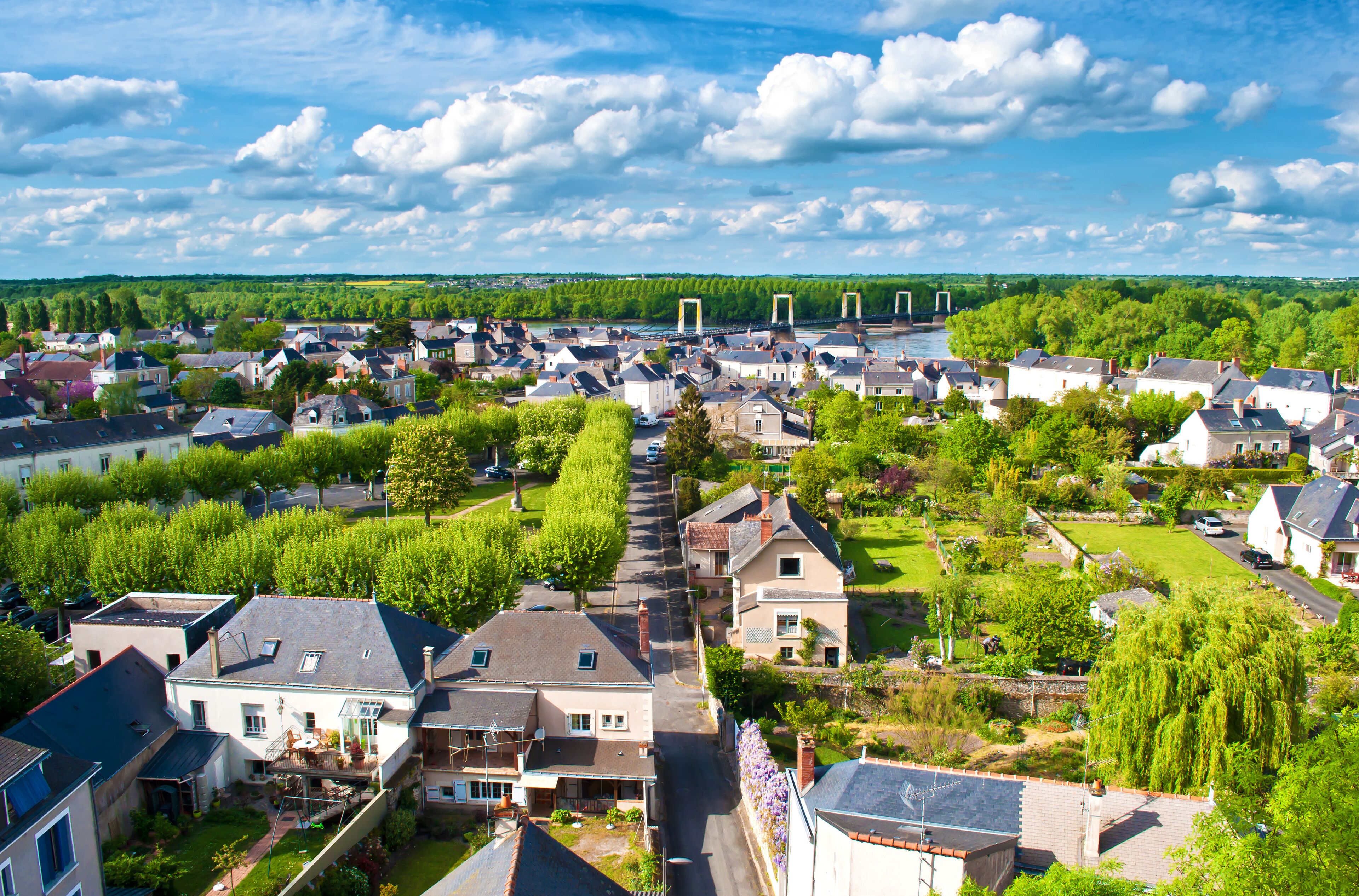 View on a French town La Pommeraye