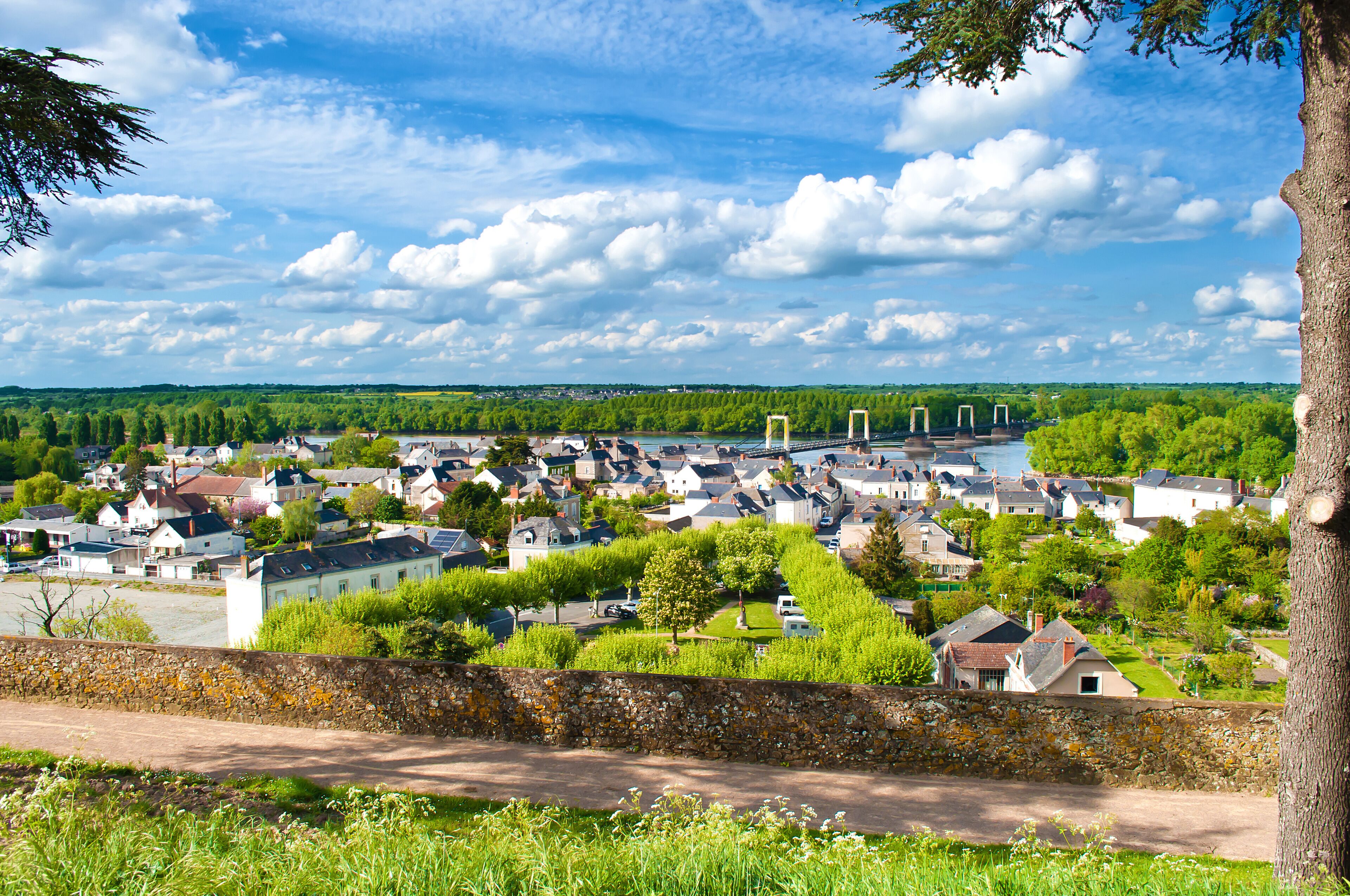 View on a French town La Pommeraye