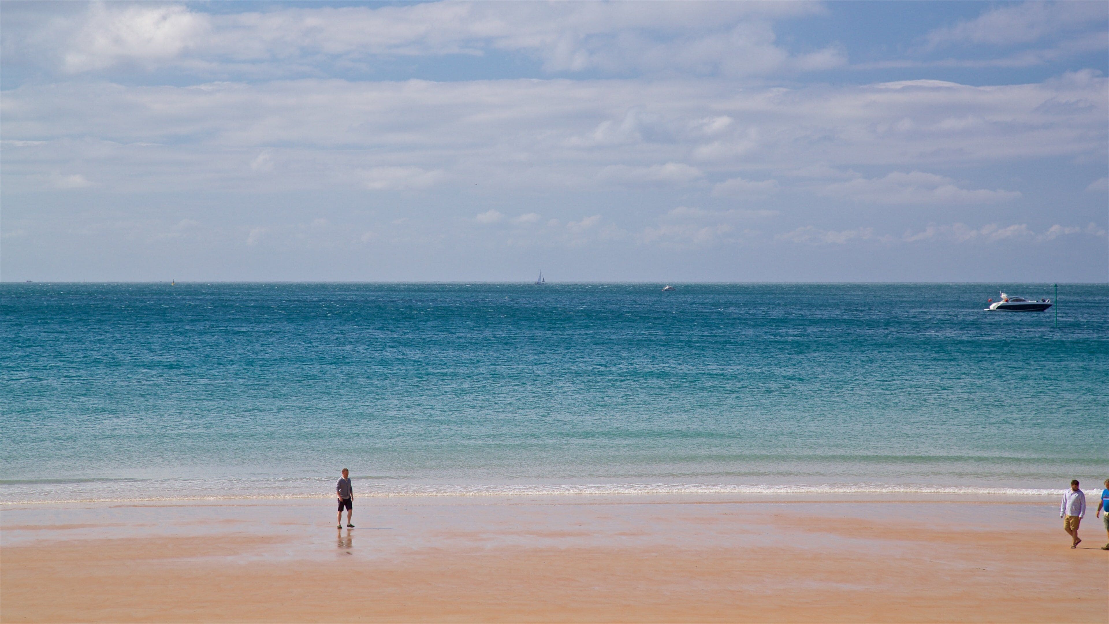 St Brelade\'s Bay Beach featuring general coastal views, landscape views and a sandy beach
