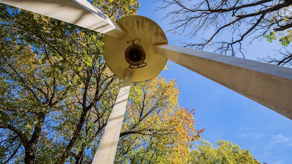 Sunny view of the bell tower of Northwestern Oklahoma State University