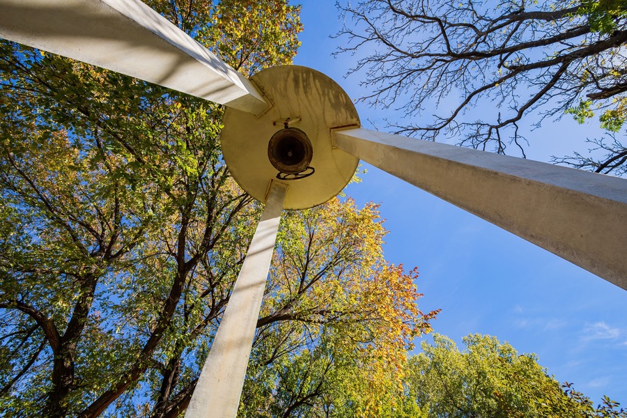 Sunny view of the bell tower of Northwestern Oklahoma State University