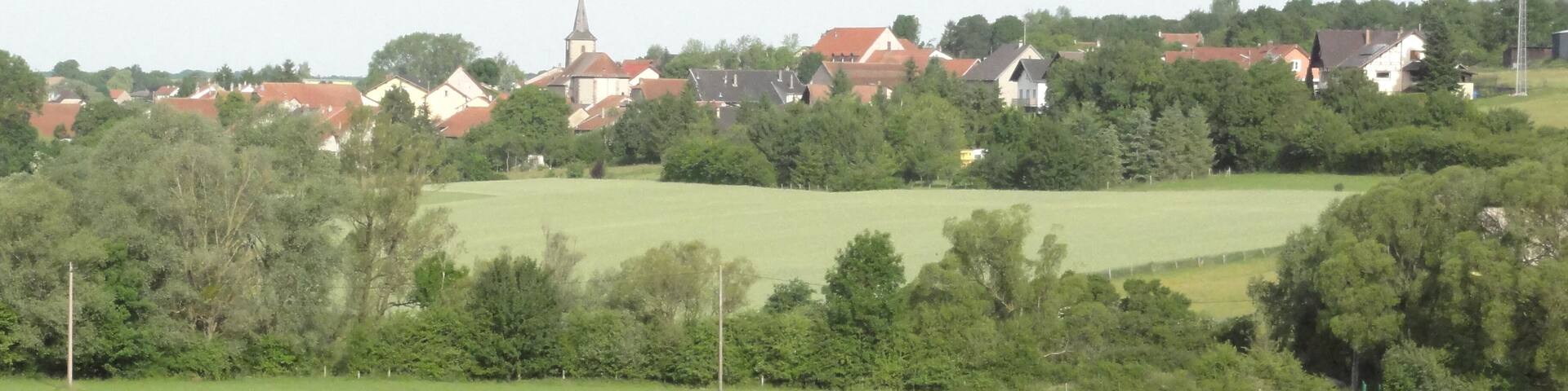 Haut-Clocher (Moselle) paysage, vue du village