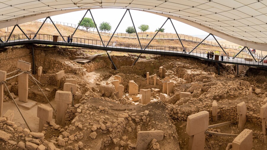 Panoramic view of Gobeklitepe is an archaeological site. Gobeklitepe The Oldest Temple of the World