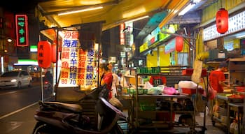 Mercado noturno de Zhonghua caracterizando cenas noturnas e mercados