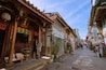 Tainan, Taiwan - December 4, 2018: People walked along the Shennong street, A landmark avenue dating from the Qing Dynasty, lined with quaint, historic shops and homes in Tainan, Taiwan.
