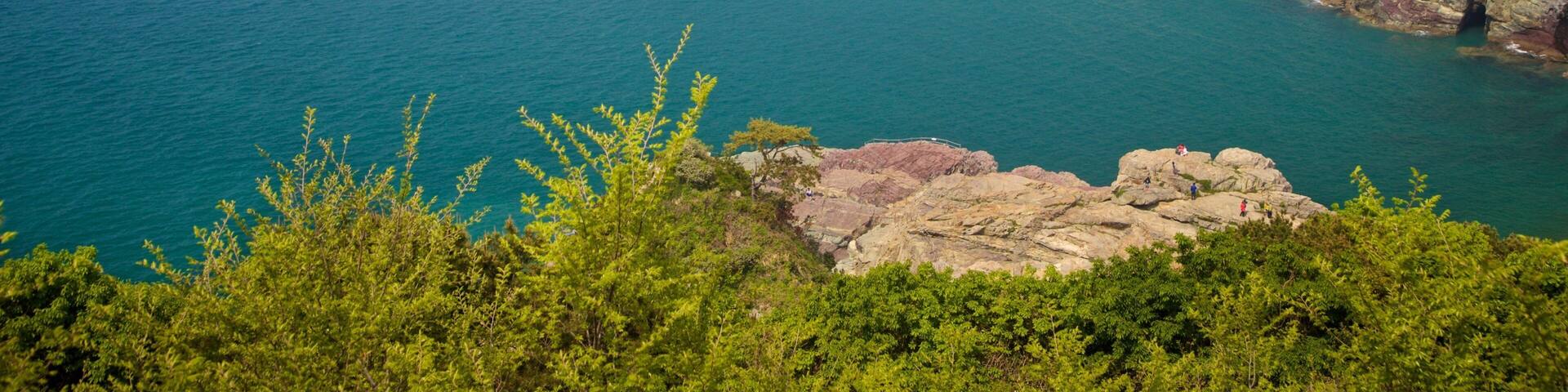 Sinseondae Observatory featuring rocky coastline, general coastal views and landscape views