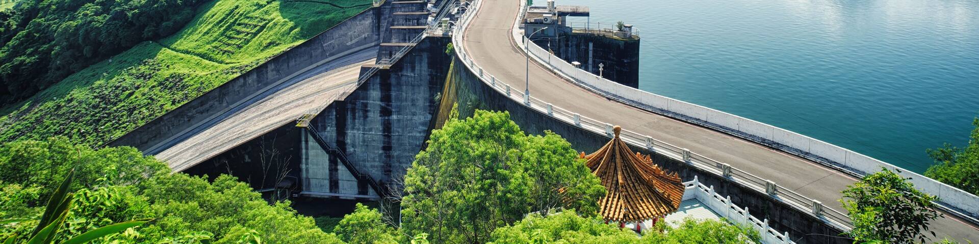 Shihmen Dam in Fuxing (or Daxi) District, Taoyuan, Taiwan.