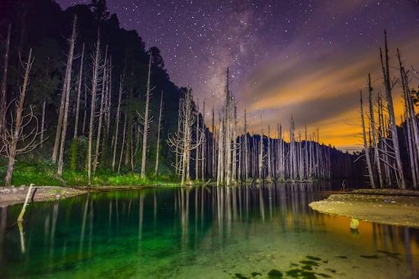 Water Forest (Shuiyang Forest) , Most famous Landslide dam in Taiwan; Shutterstock ID 509672269