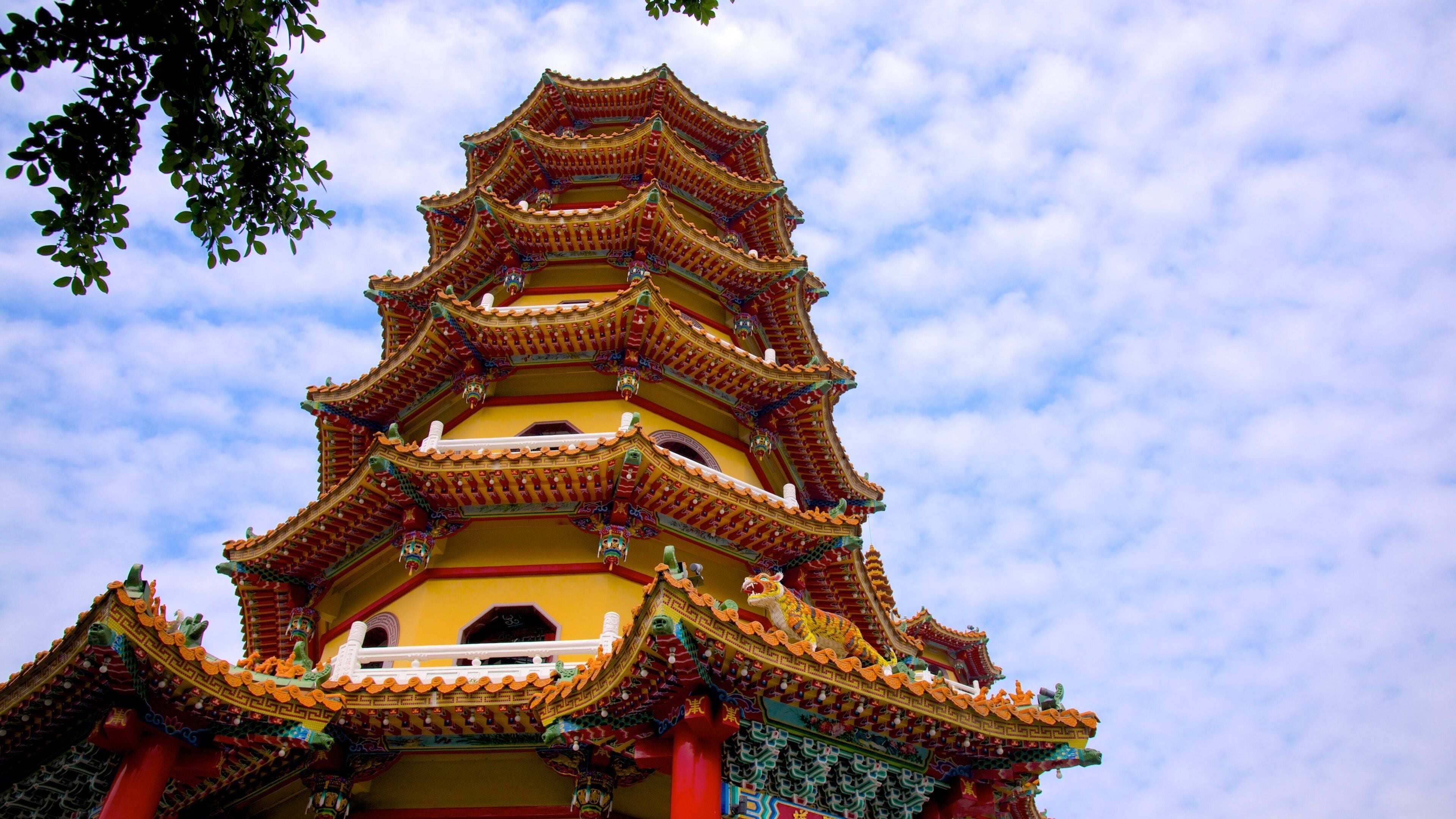 Pagoda del drago e della tigre che include tempio o luogo di culto