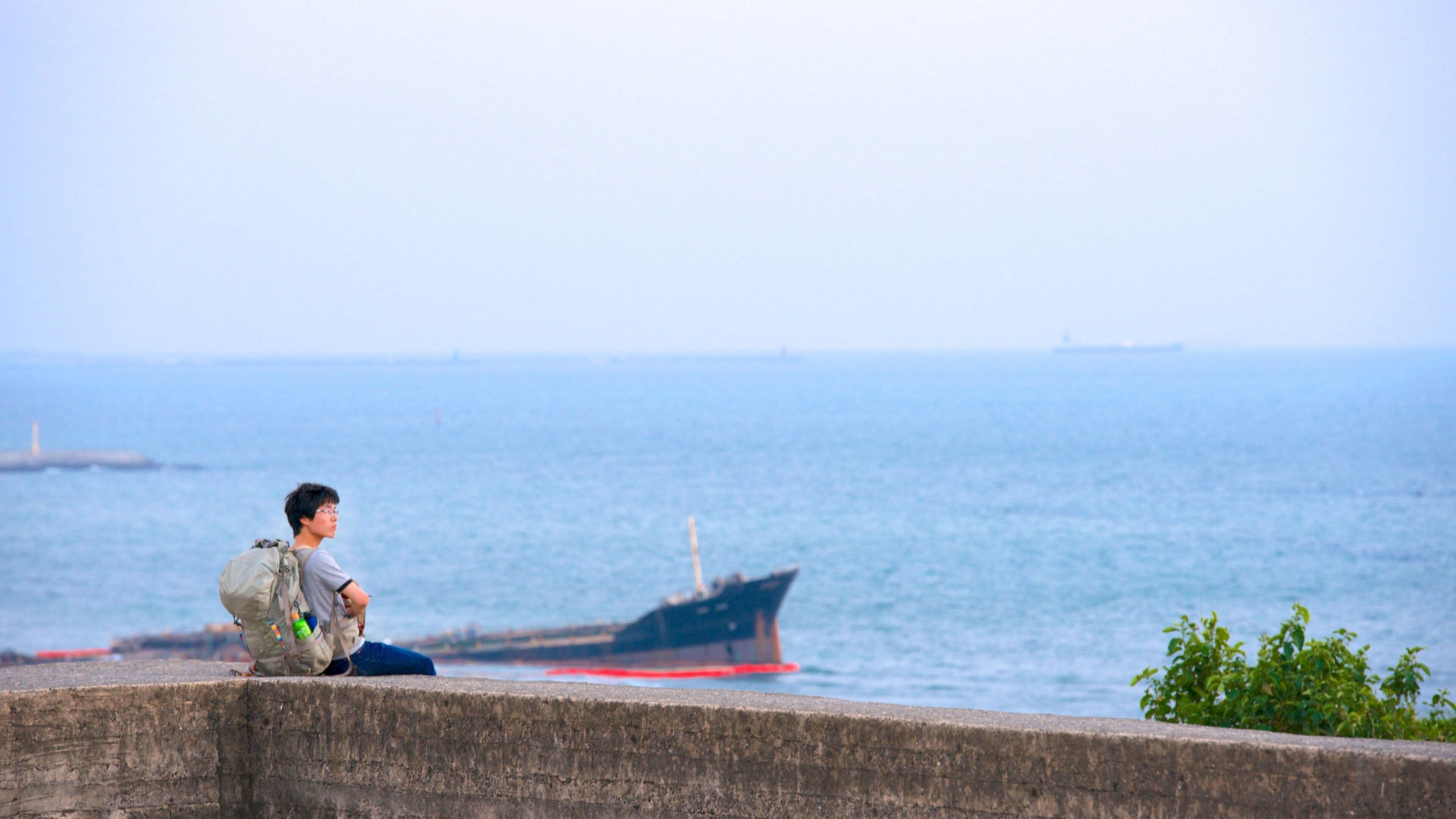 Cihou Fort featuring general coastal views as well as an individual male