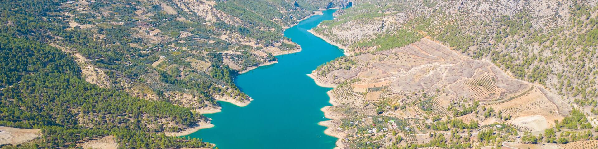 The dam built to generate energy on the Ermenek Stream in Mersin Mut district