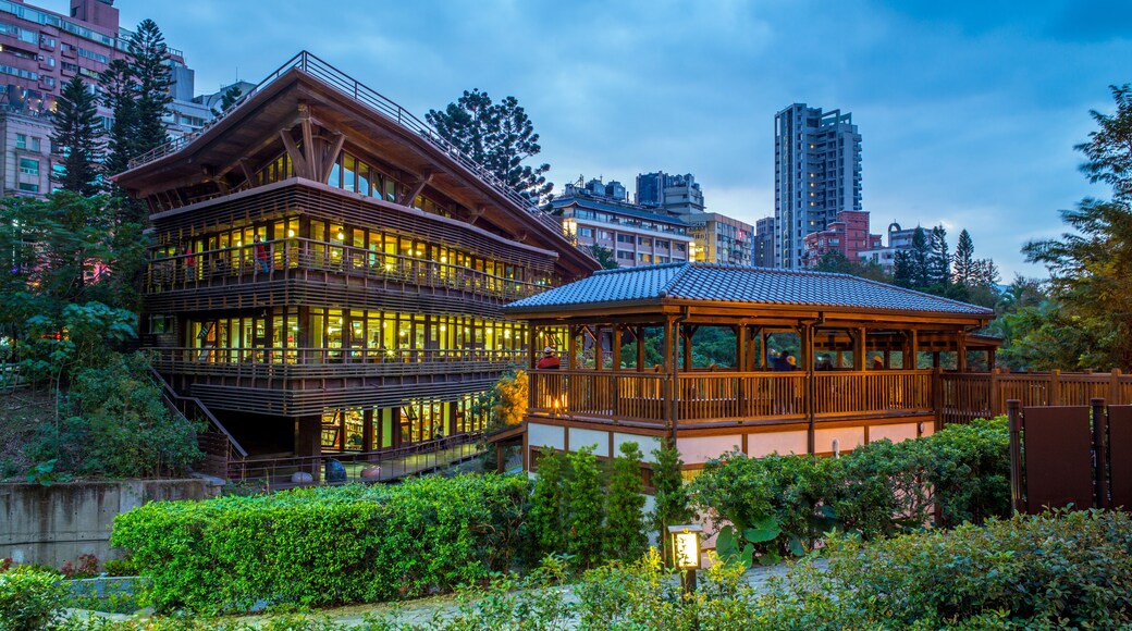 night view of library in beitou, taipei, taiwan