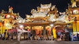 Ciyou Temple featuring night scenes, heritage architecture and street scenes