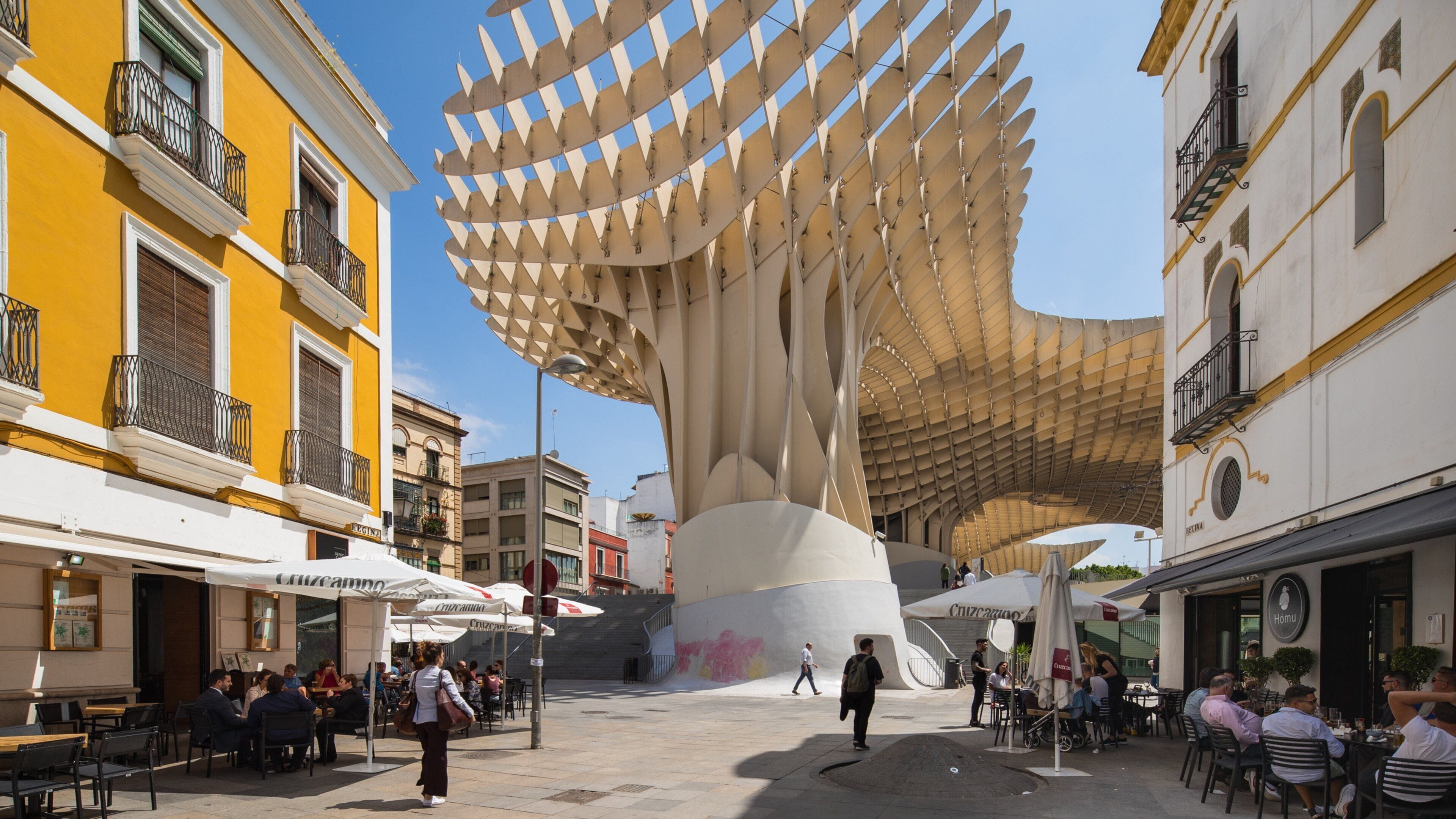 Metropol Parasol which includes modern architecture and outdoor art