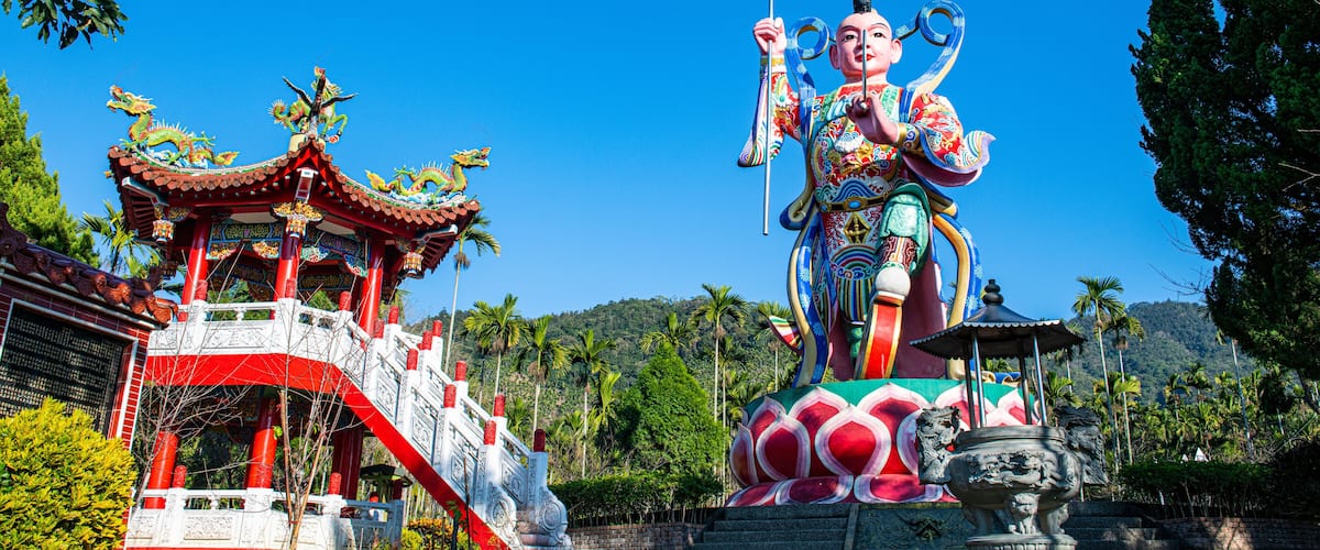 Huge statue at a Buddhist temple, Sun Moon Lake, National Scenic Area, Nantou county, Taiwan