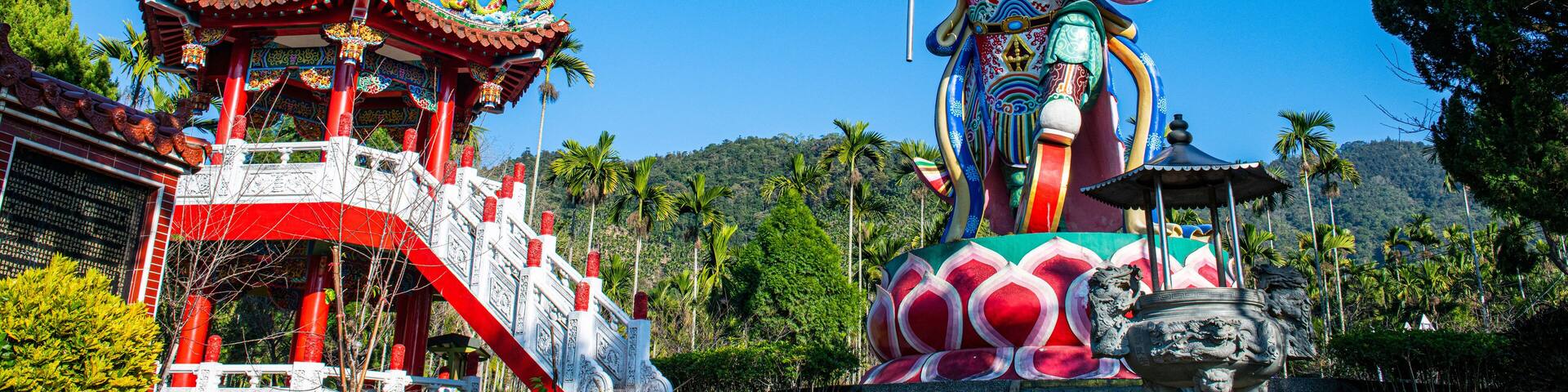 Huge statue at a Buddhist temple, Sun Moon Lake, National Scenic Area, Nantou county, Taiwan