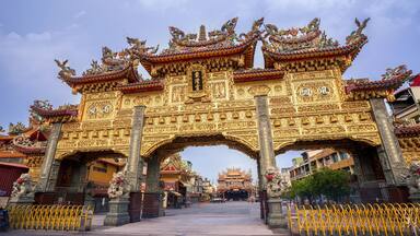 donggang, pingtung,taiwan - June 1,2018 : Dong-Long Temple Faith which is culture center in donggang in pingtung