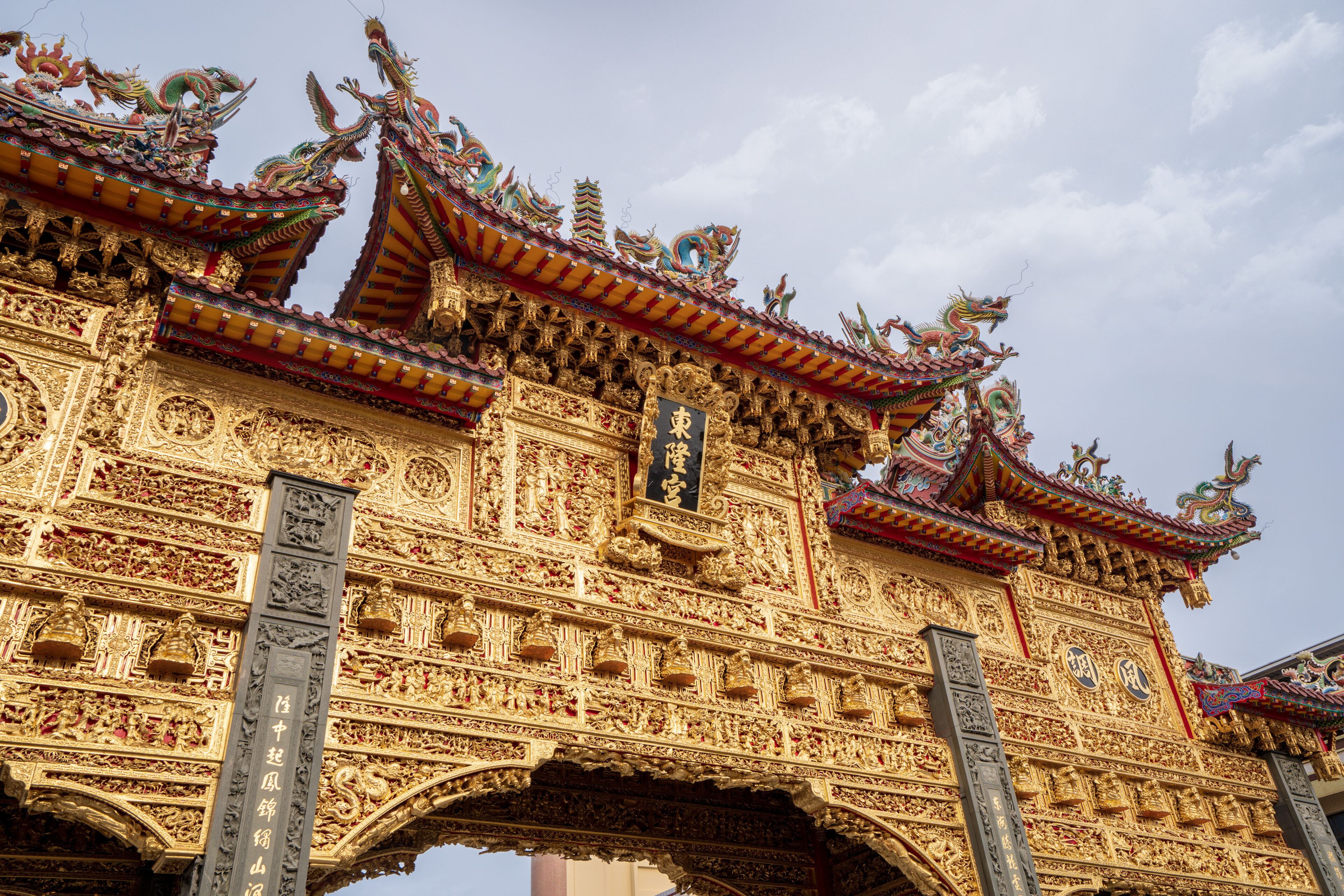 donggang, pingtung,taiwan - June 1,2018 :  Dong-Long Temple Faith which is culture center in donggang in pingtung