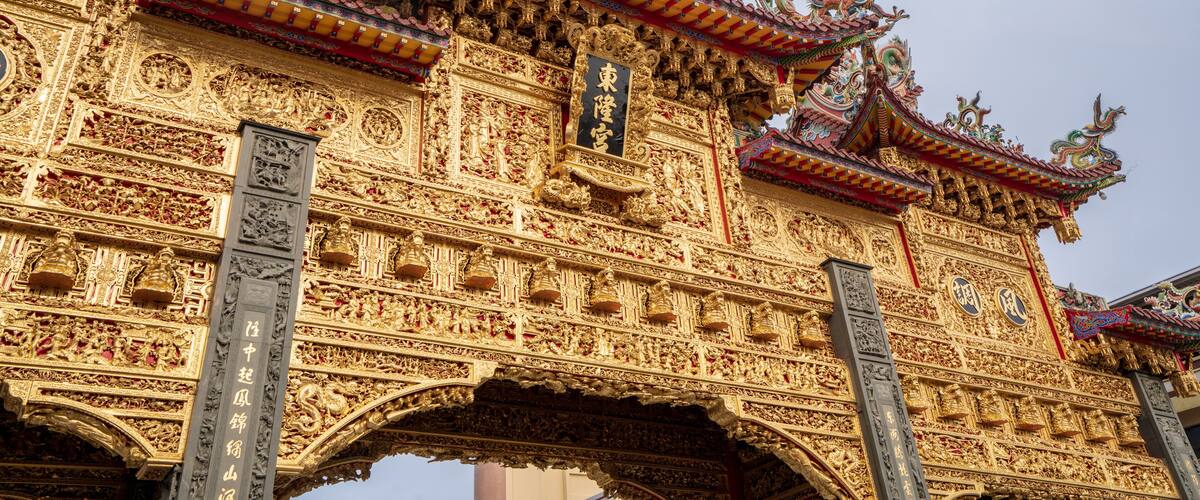 donggang, pingtung,taiwan - June 1,2018 : Dong-Long Temple Faith which is culture center in donggang in pingtung
