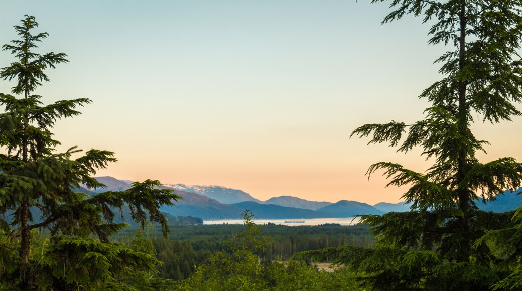 A view of the Douglas Channel at Kitimat from Coghlin Park at sunset