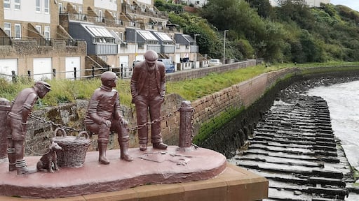 Sculptures commemorating the local fishing industry in Maryport.