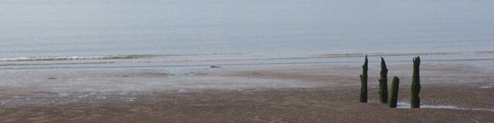 The beach at Crosscanonby Looking across the Solway Firth to Criffel, the most prominent of the Scottish hills visible from Cumbria. The tide is quite high and on the way out.
