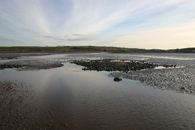 Land Ahoy! 500 paces back to the shore, and the tide comes in very quickly.