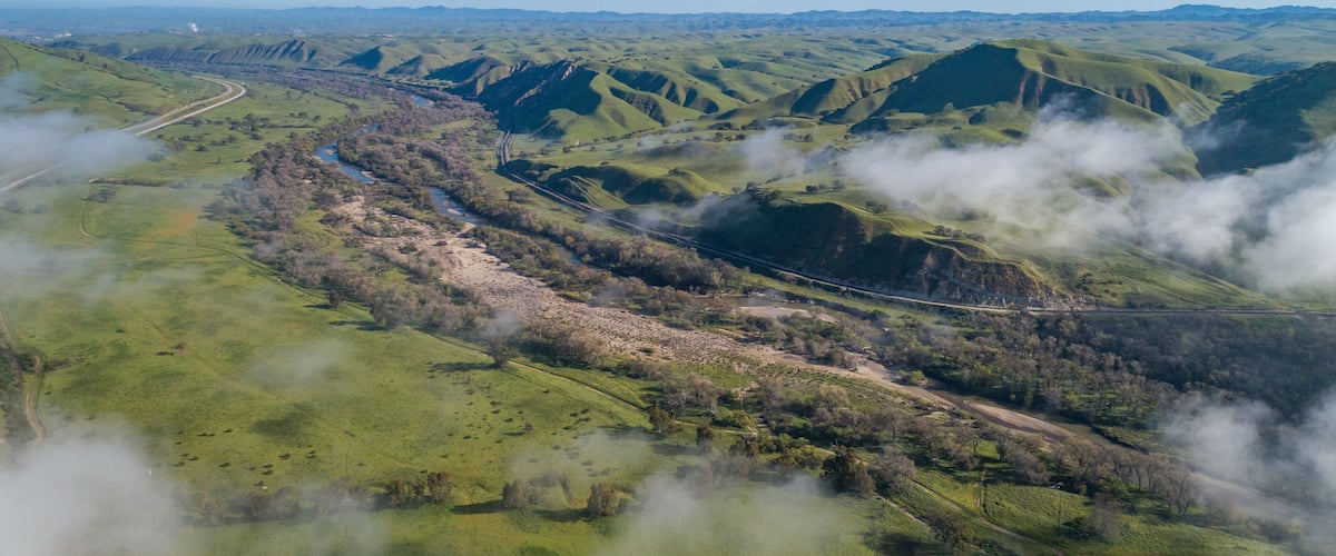 Landscape and Nature above the cloud in the California. Mountain in Background. USA